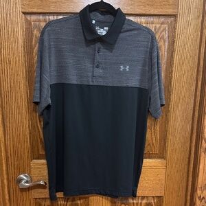 Under Armour Men's Charcoal and Black Polo Shirt